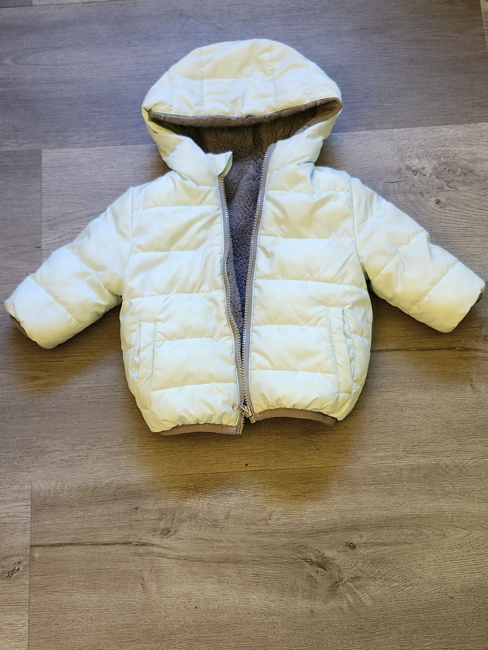 wonder nation Light Cream Hooded Puffer Jacket